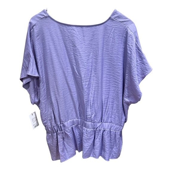 Nine West Women's Light Purple Cinched Waist V-Neck Blouse Size 2X office work - Picture 5 of 13